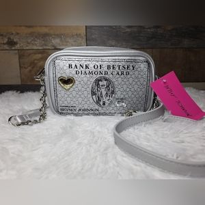 Betsey Johnson - Bank of Betsey Platinum Diamond Card - East /West Crossbody NWT